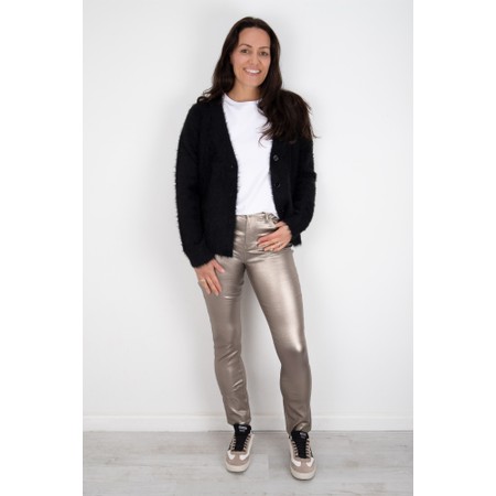 Foil Top Bird Black Cardi - Black