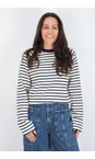 Mos Mosh 241 Maritime Blue Lidy O-Long Sleeve Striped Maritime Blue Top  