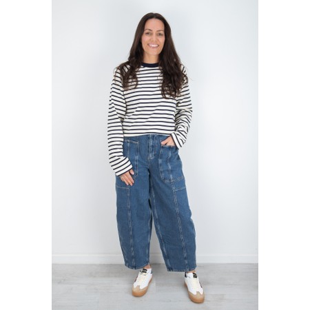 Mos Mosh Lidy O-LS Maritime Blue Sweatshirt - Blue