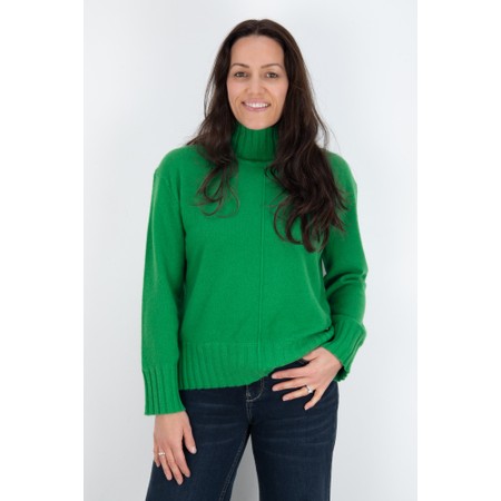 Mos Mosh Aima Cashmere Amazon Highneck Knit Top - Blue