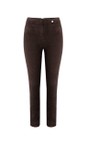 Robell Dark Brown Rose Dark Brown Stretch Faux Suede Trouser  