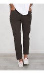 Robell Dark Brown 39 Bella 09 Dark Brown Ankle Length Crop Cuff Trouser  