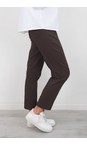 Robell Dark Brown 39 Bella 09 Dark Brown Ankle Length Crop Cuff Trouser  