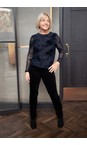 Robell Black  Marie Black Stretch Cotton Velvet Full Length Trouser  