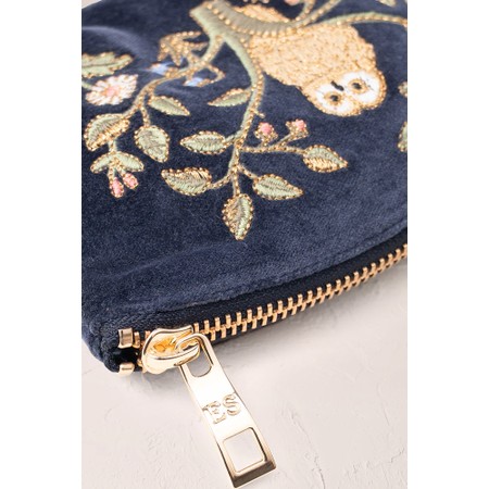 Elizabeth Scarlett Tree Of Life Indigo Velvet Coin Purse - Blue
