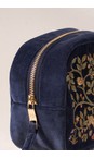 Elizabeth Scarlett Indigo Tree Of Life Indigo Velvet Makeup Bag  