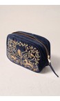 Elizabeth Scarlett Indigo Tree Of Life Indigo Velvet Makeup Bag  