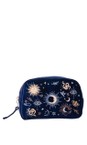 Elizabeth Scarlett Navy Boho Mysticism Velvet Makeup Bag  