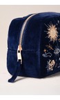 Elizabeth Scarlett Navy Boho Mysticism Velvet Makeup Bag  