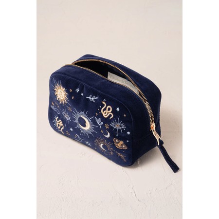 Elizabeth Scarlett Boho Mysticism Velvet Makeup Bag - Blue
