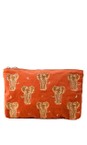 Elizabeth Scarlett Rust Golden Elephants Velvet Everyday Pouch  