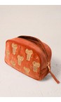 Elizabeth Scarlett Rust Golden Elephants Velvet Makeup Bag  