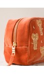 Elizabeth Scarlett Rust Golden Elephants Velvet Makeup Bag  