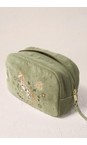 Elizabeth Scarlett Olive Mystical Horse Olive Velvet Makeup Bag  