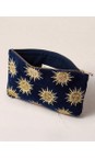 Elizabeth Scarlett Navy Sun Goddess Navy Velvet Everyday Pouch  