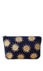 Elizabeth Scarlett Navy Sun Goddess Navy Velvet Everyday Pouch  