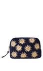 Elizabeth Scarlett Navy Sun Goddess Navy Velvet Makeup Bag  