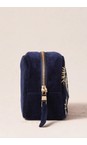 Elizabeth Scarlett Navy Sun Goddess Navy Velvet Makeup Bag  