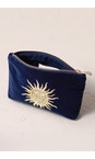 Elizabeth Scarlett Navy Sun Goddess Navy Velvet Mini Pouch  