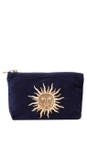 Elizabeth Scarlett Navy Sun Goddess Navy Velvet Mini Pouch  