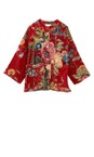 One Hundred Stars Primula Berry Primula Berry Cotton Velvet Loose Jacket  