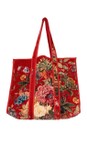 One Hundred Stars Primula Berry Primula Berry Large Velvet Tote Bag  