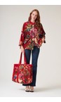 One Hundred Stars Primula Berry Primula Berry Large Velvet Tote Bag  