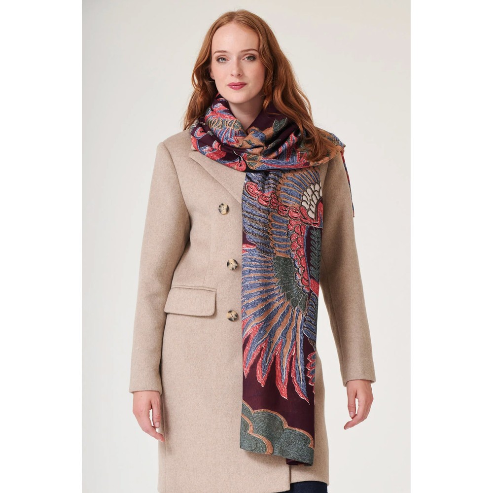 One Hundred Stars Crane Plum Scarf Crane Plum