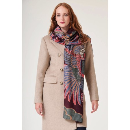One Hundred Stars Crane Plum Scarf - Multicoloured