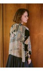 One Hundred Stars Crane Black Crane Black Short Crepe Kimono  