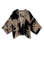 One Hundred Stars Crane Black Crane Black Short Crepe Kimono  
