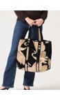 One Hundred Stars Crane Black Crane Black Large Velvet Tote Bag  