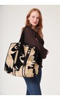 One Hundred Stars Crane Black Crane Black Large Velvet Tote Bag  