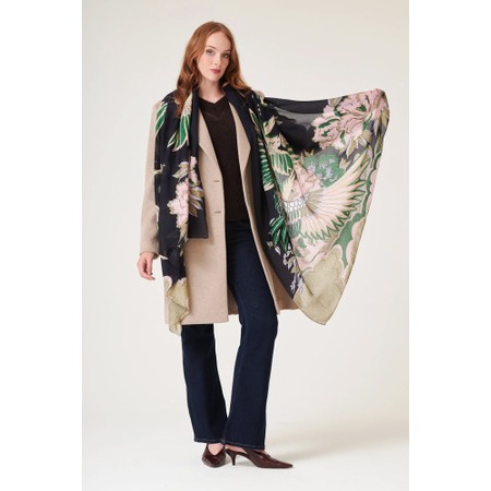 One Hundred Stars Crane Emerald Wool Scarf - Multicoloured