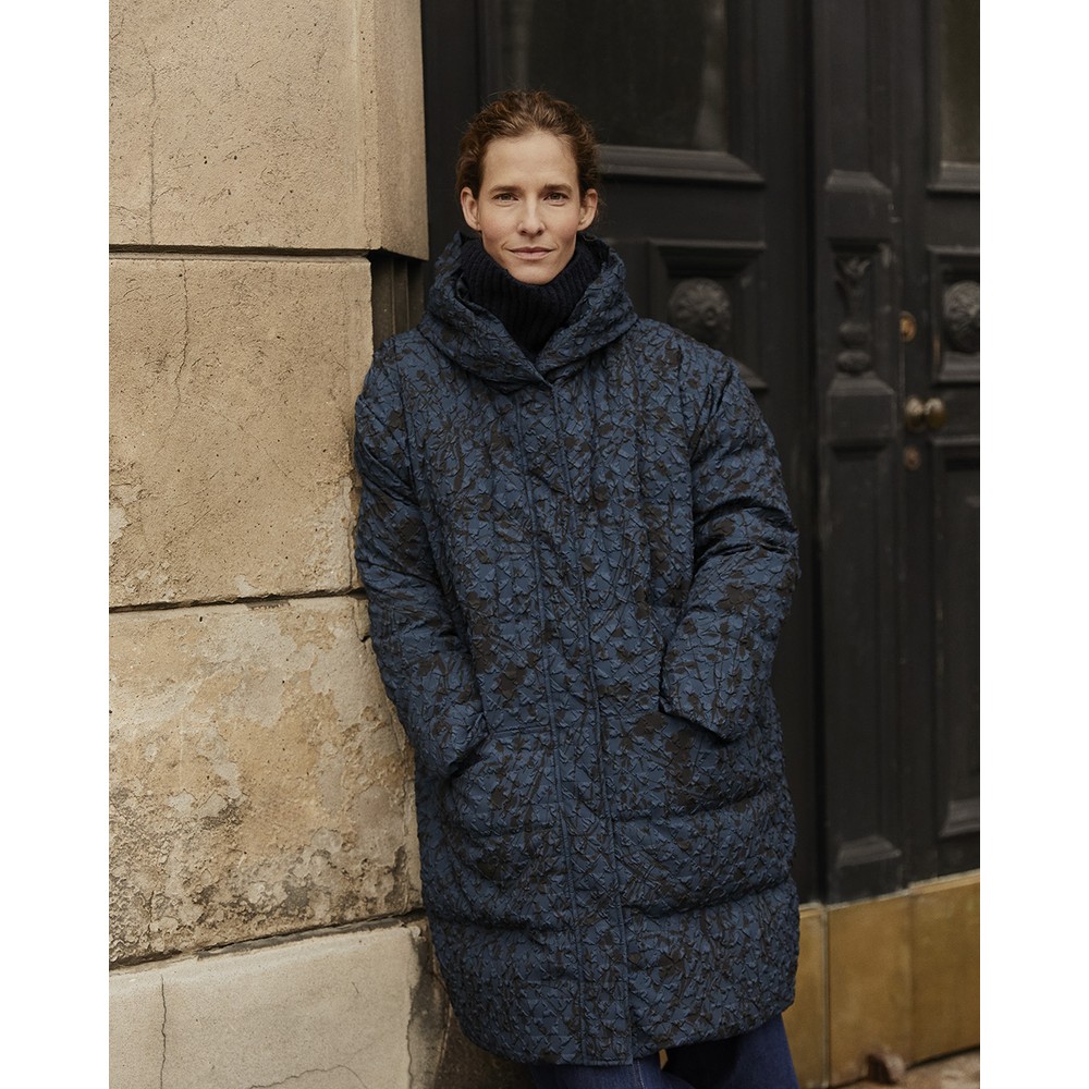 Masai Clothing MaThilde Print Down Coat Moonlit Ocean
