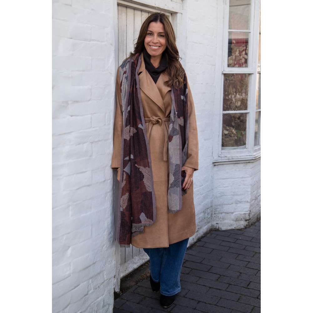 Masai Clothing MaArtiea Jacquard Print Scarf Autumnal