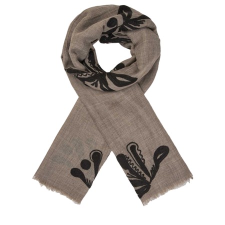 Masai Clothing MaAzima Print Wool Scarf - Black