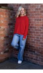 Amazing Woman Berry Red Rouge Jodie Berry Red Rouge Front Pocket Supersoft Knit Jumper  
