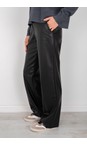 Robell Black 90 Britt Black Faux Leather Wide Leg Trouser  