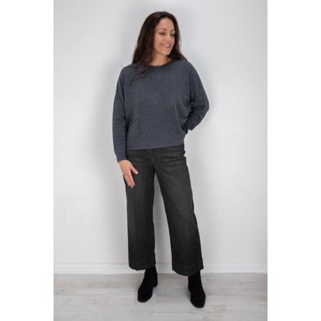 Robell Debby 09 Crop Wide Leg Jean - Black