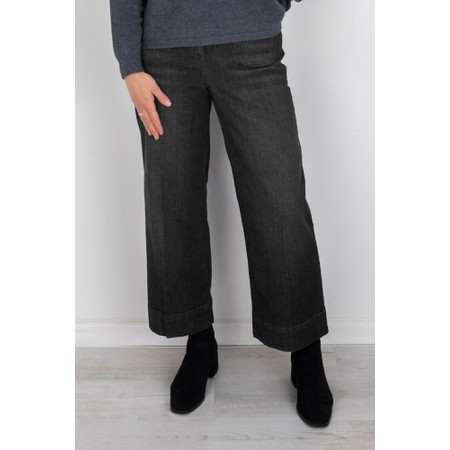 Robell Debby 09 Crop Wide Leg Jean - Black