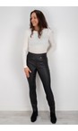 Robell Black  Rose Black Faux Leather Trouser  