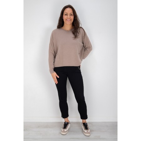 Robell Nena 09 Black Ankle Zip Cropped Powerstretch Jean - Black