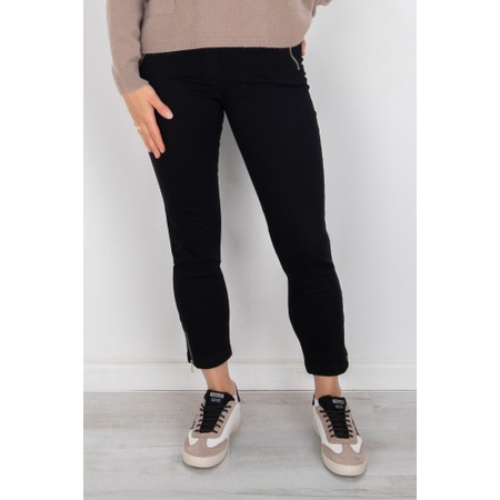 Robell Nena 09 Black Ankle Zip Cropped Powerstretch Jean - Black