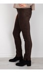 Robell Dark Brown Rose Dark Brown Stretch Faux Suede Trouser  