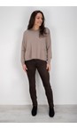 Robell Dark Brown Rose Dark Brown Stretch Faux Suede Trouser  