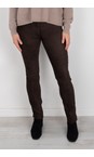 Robell Dark Brown Rose Dark Brown Stretch Faux Suede Trouser  