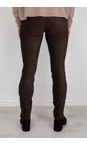 Robell Dark Brown Rose Dark Brown Stretch Faux Suede Trouser  