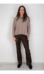 Robell Dark Brown 39 Joella Dark Brown Stretch Suede Bootleg Trouser  