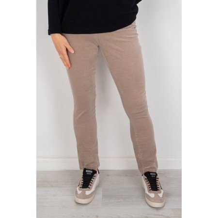 Robell Bella Beige Needlecord Full Length Trouser - Brown